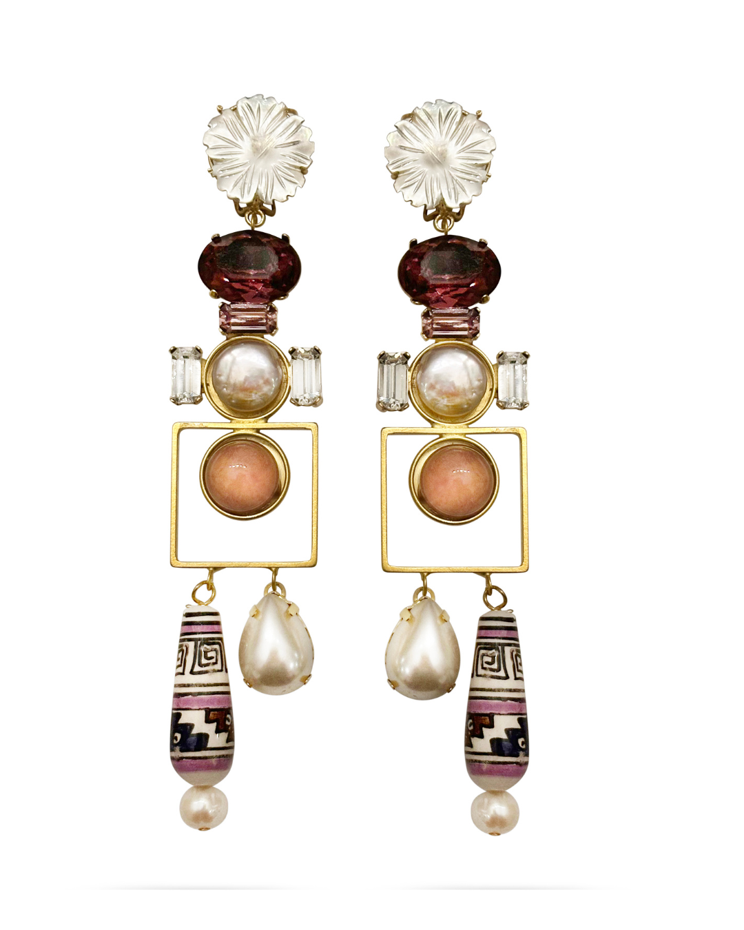 Amethyst Statement Long Earrings