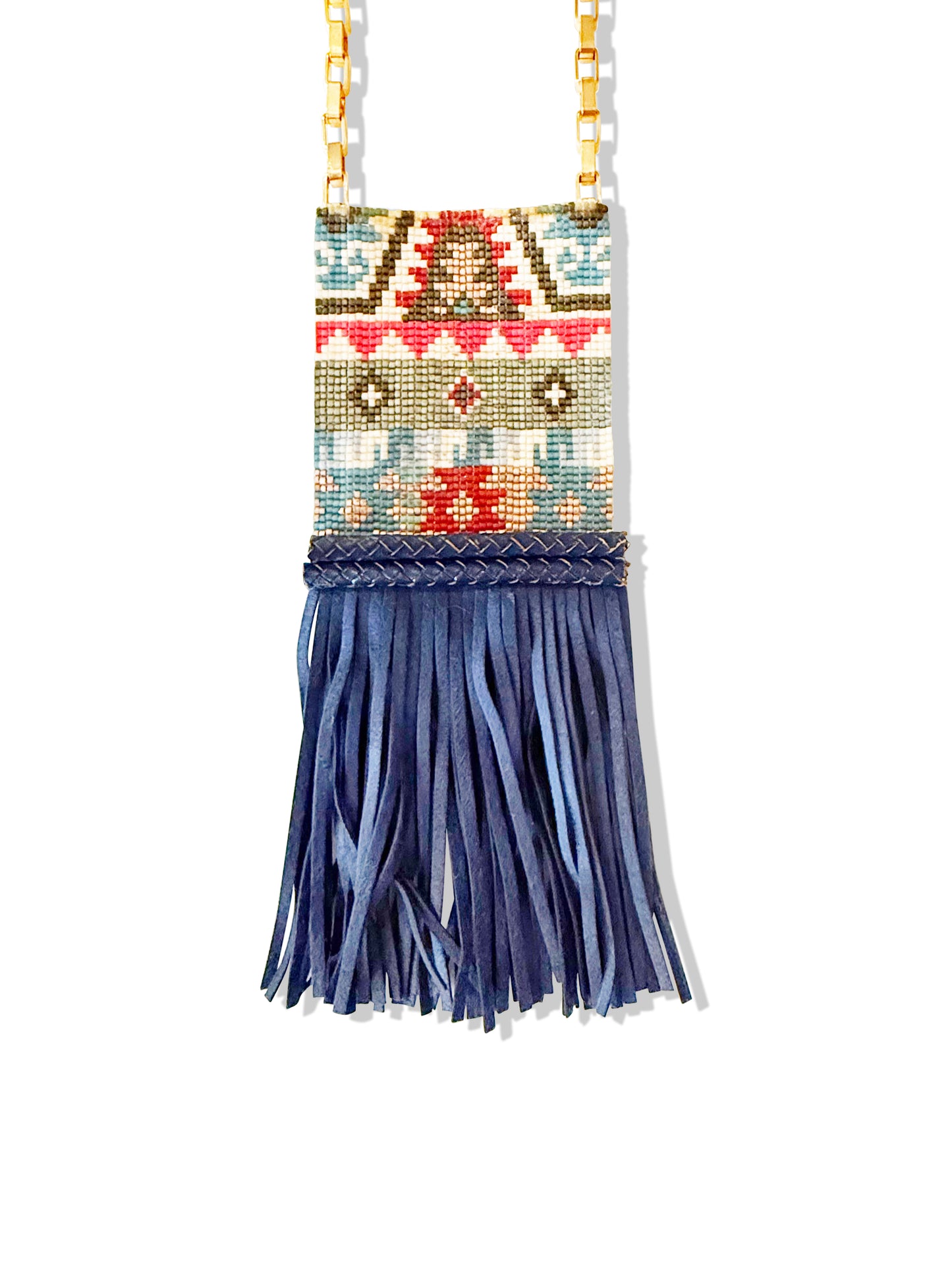 Boho Carpet Moroccan Long beaded Fringe Necklace