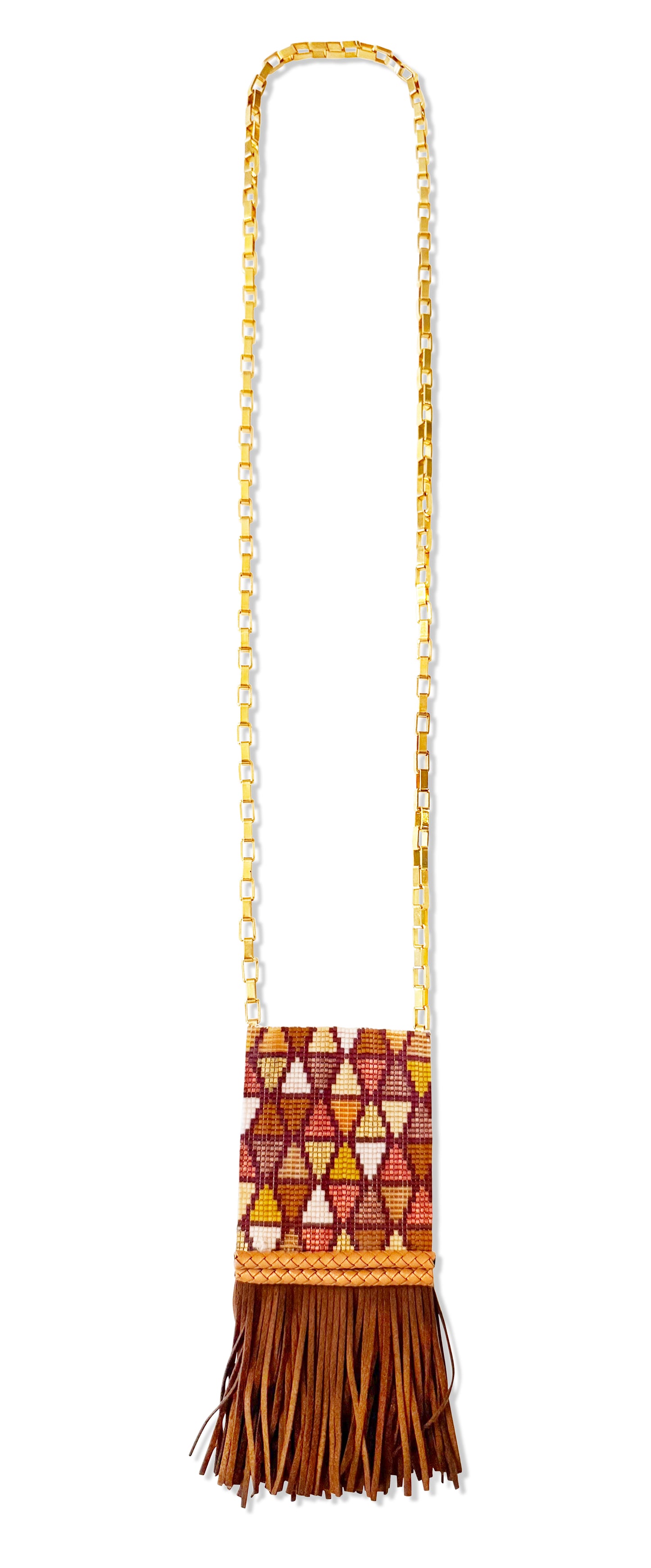 Blebis Hand beaded long Fringe Necklace