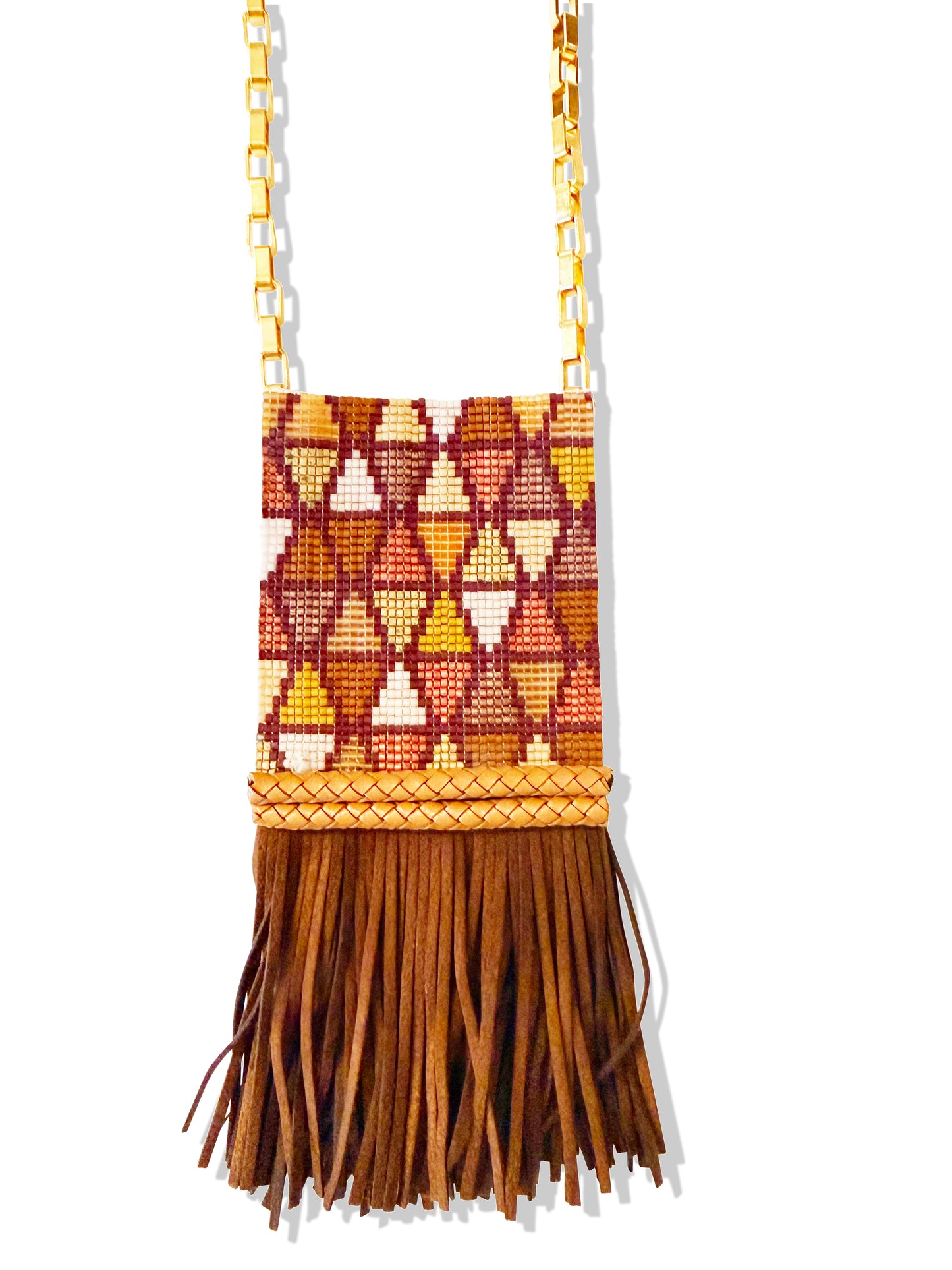 Blebis Hand beaded long Fringe Necklace