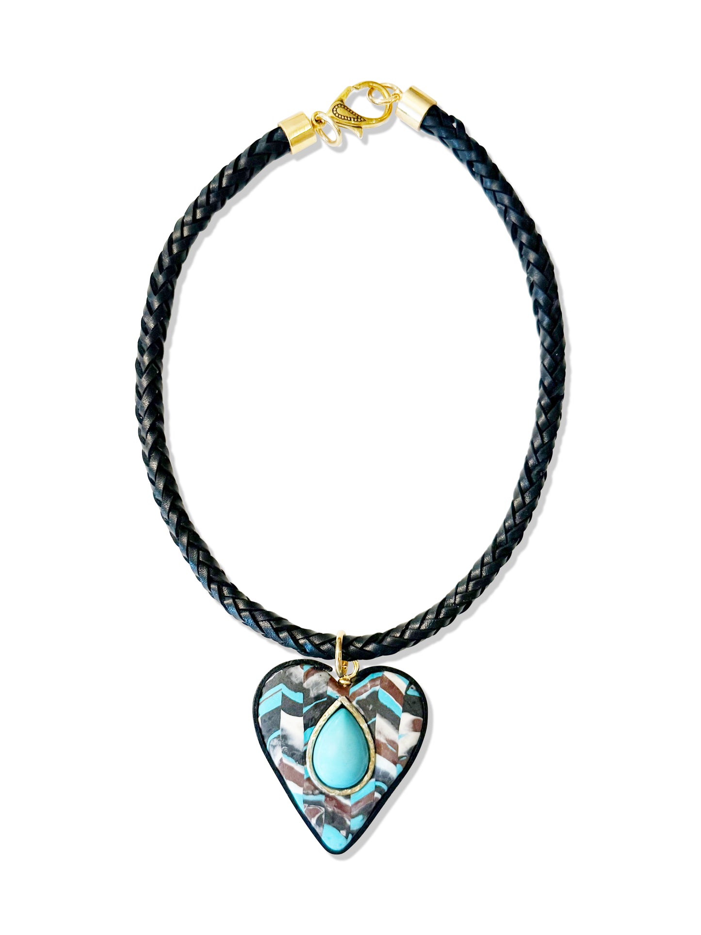 Moroccan Heart Shaped Tile Statement Necklace