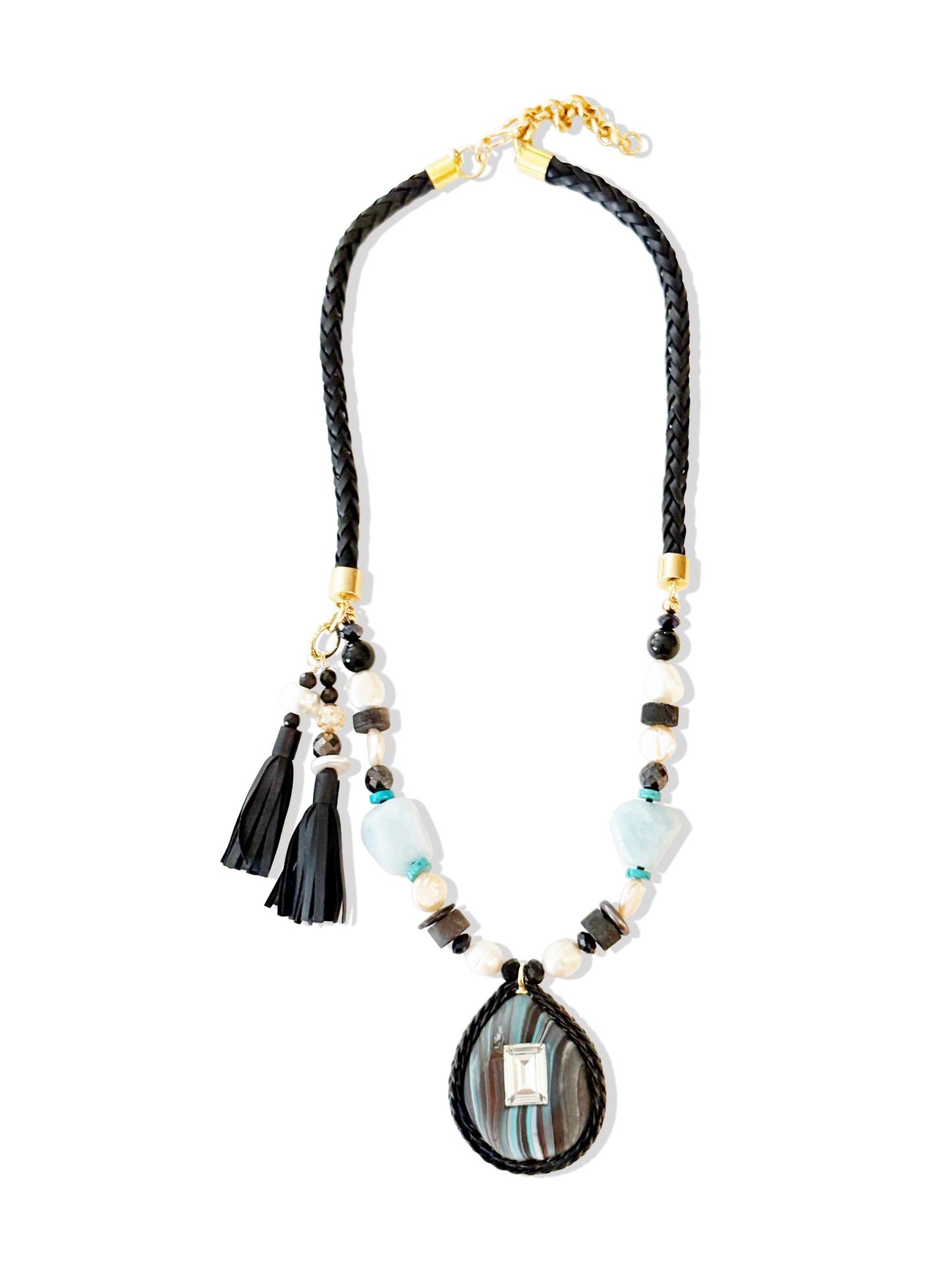 Blue Caravan Long Statement Necklace
