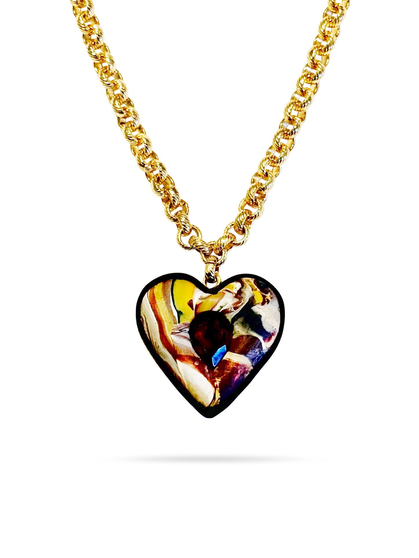 Marvellous Marble Heart Pendant Necklace