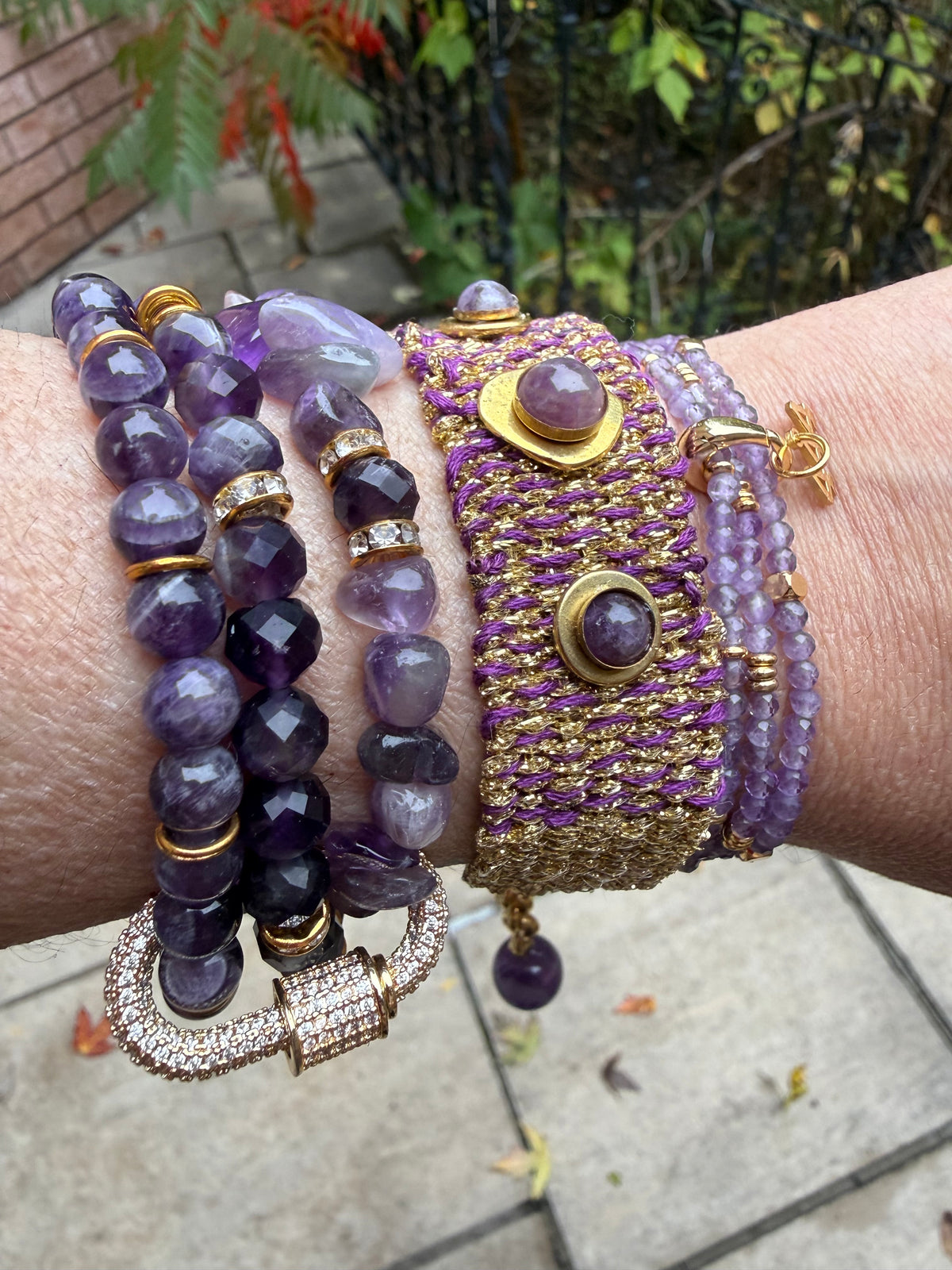 Intentional Amethyst Handwoven Bracelet One of a Kind