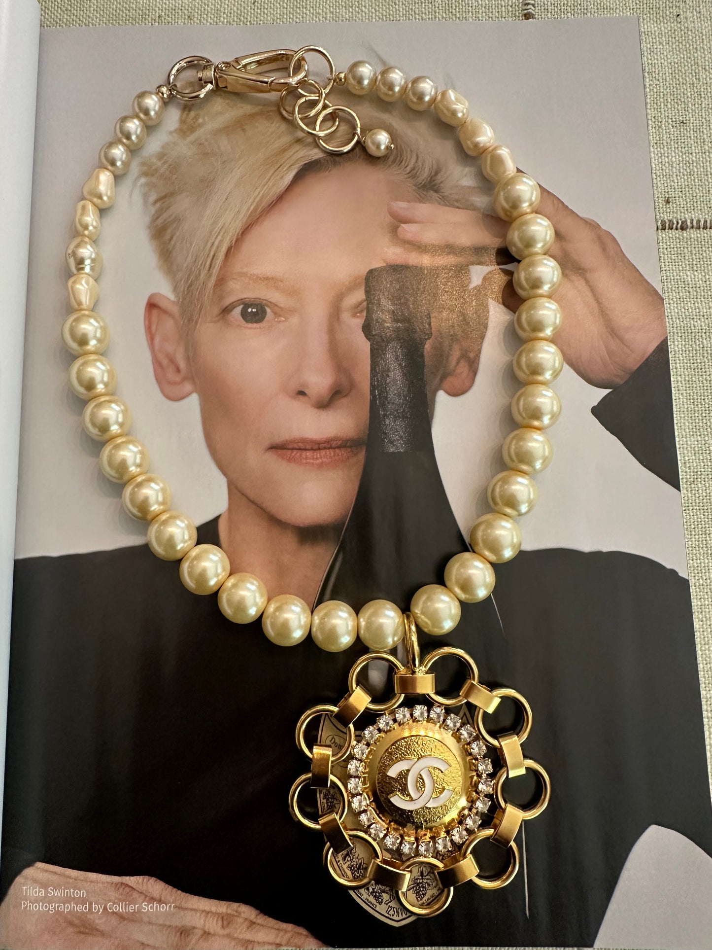 Ivory Vintage Pearl Button Necklace