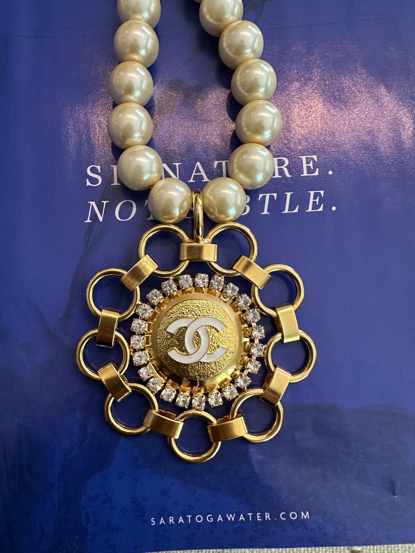 Ivory Vintage Pearl Button Necklace