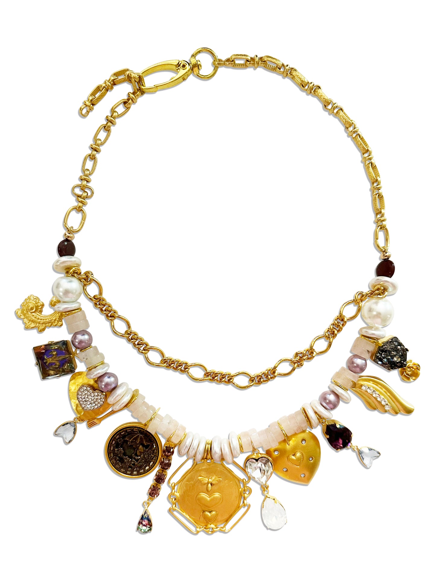 Hanging Out Semi-precious Statement Charm Necklace