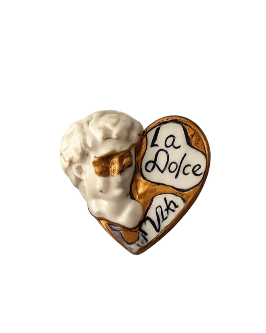 La Dolce Vita Porcelain Heart Brooch