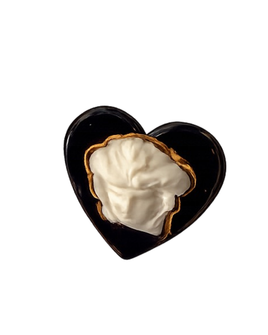 Medusa Heart porcelain Brooch