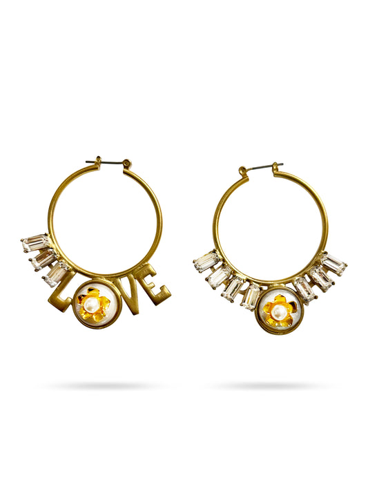 I Would Love To Gold Matt Hoop Earrings