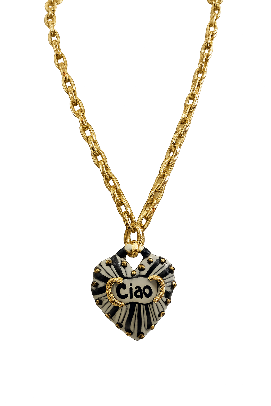 Ciao Bella Porcelain  Heart pendant Necklace
