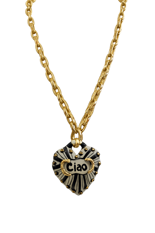 Ciao Bella Porcelain  Heart pendant Necklace