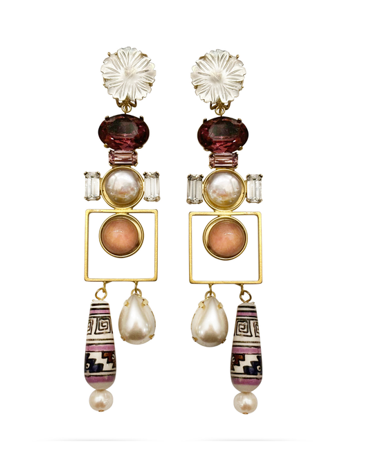 Amethyst Statement Long Earrings
