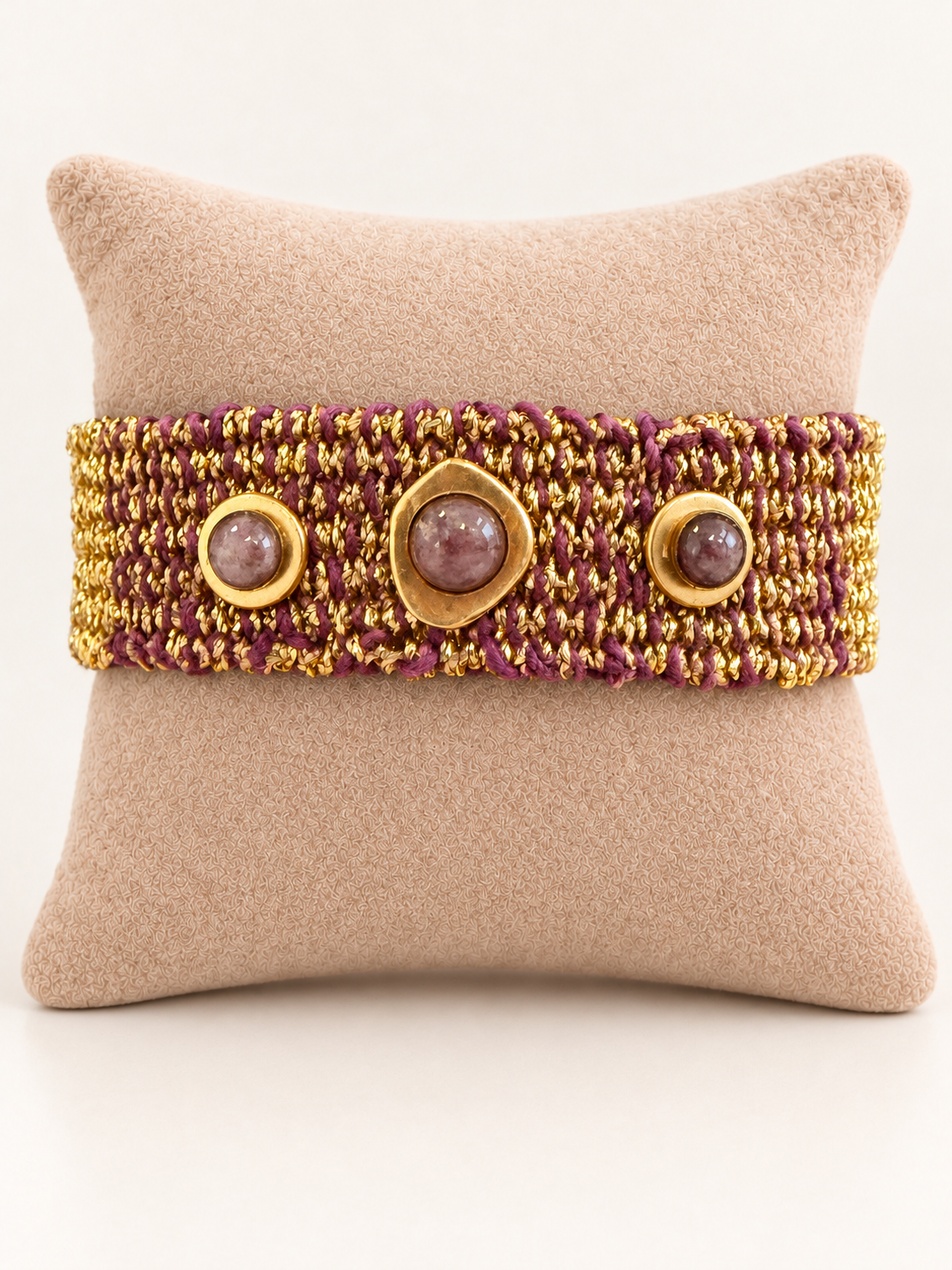 Intentional Amethyst Handwoven Bracelet One of a Kind
