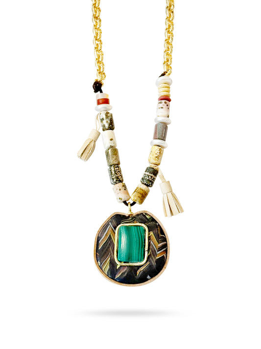 Mint Tea Long Statement Necklace