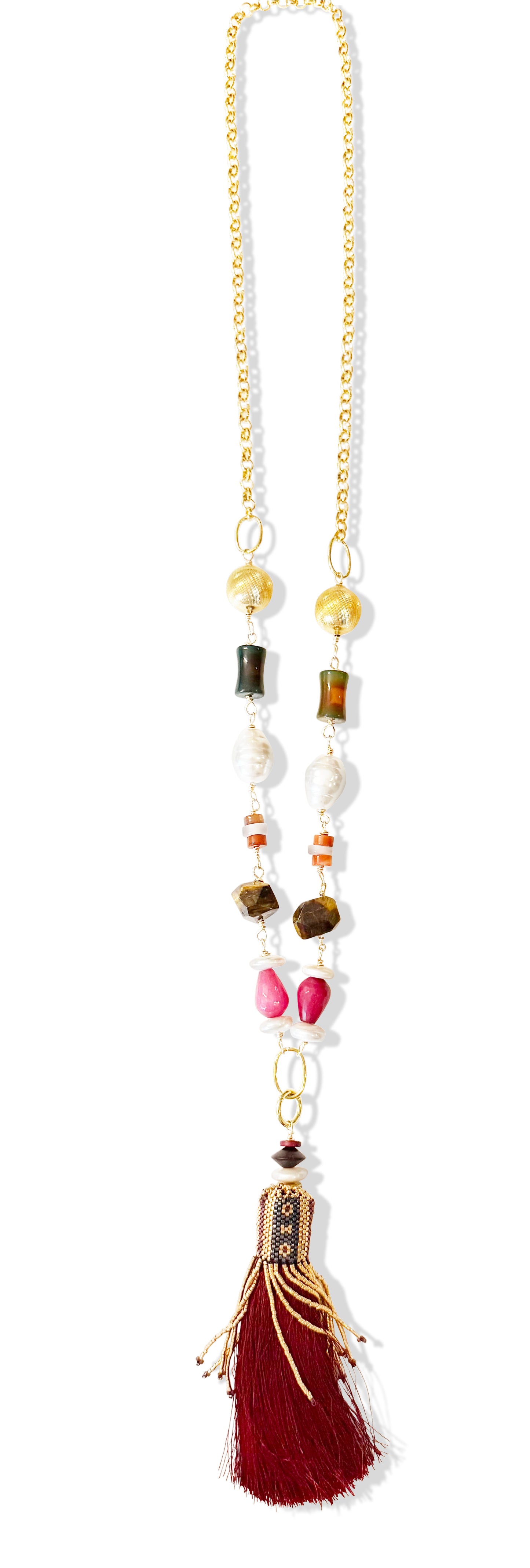 Pomegranate Long tassel Necklace