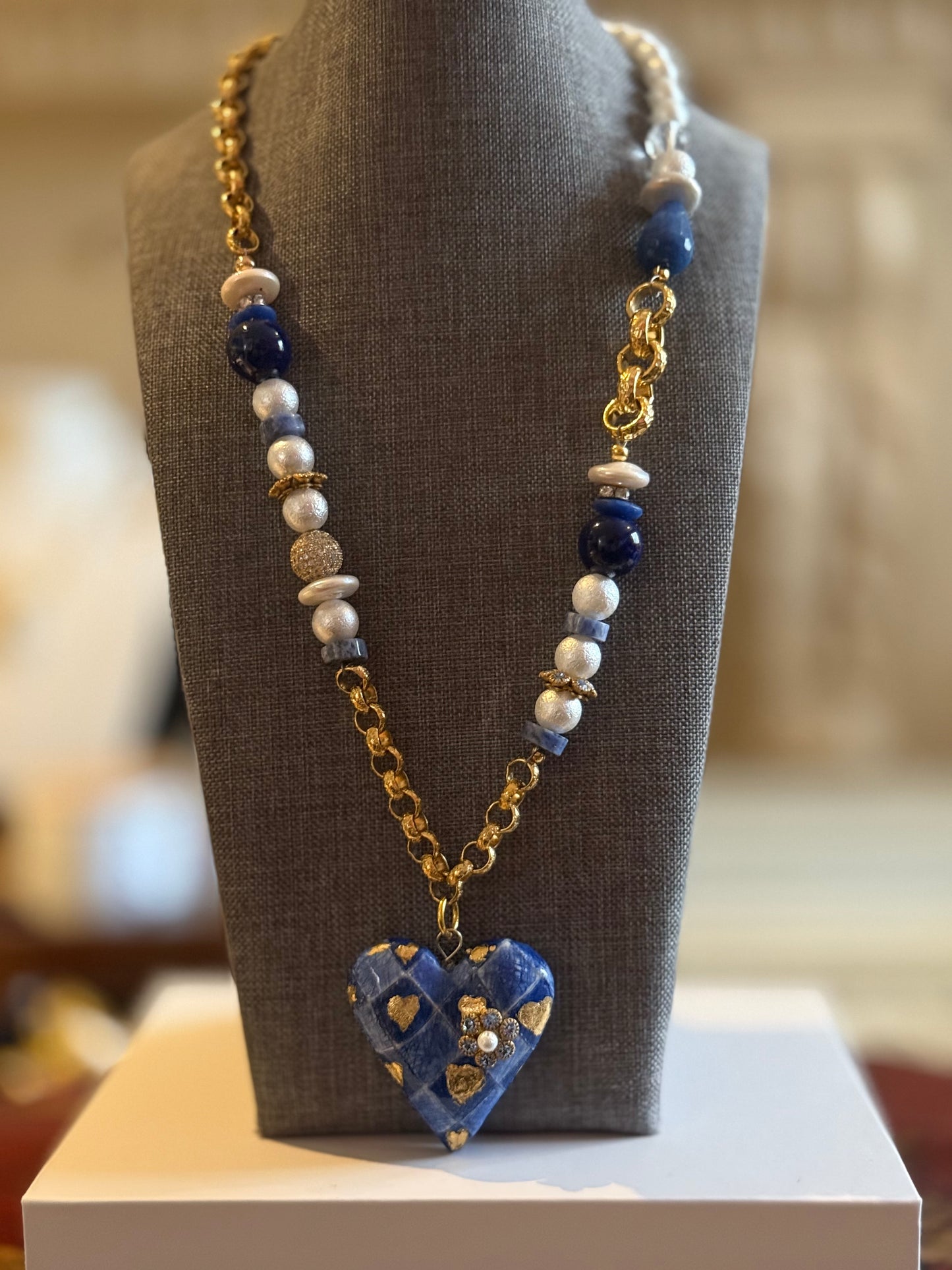Florence Porcelain Heart Pendant Necklace