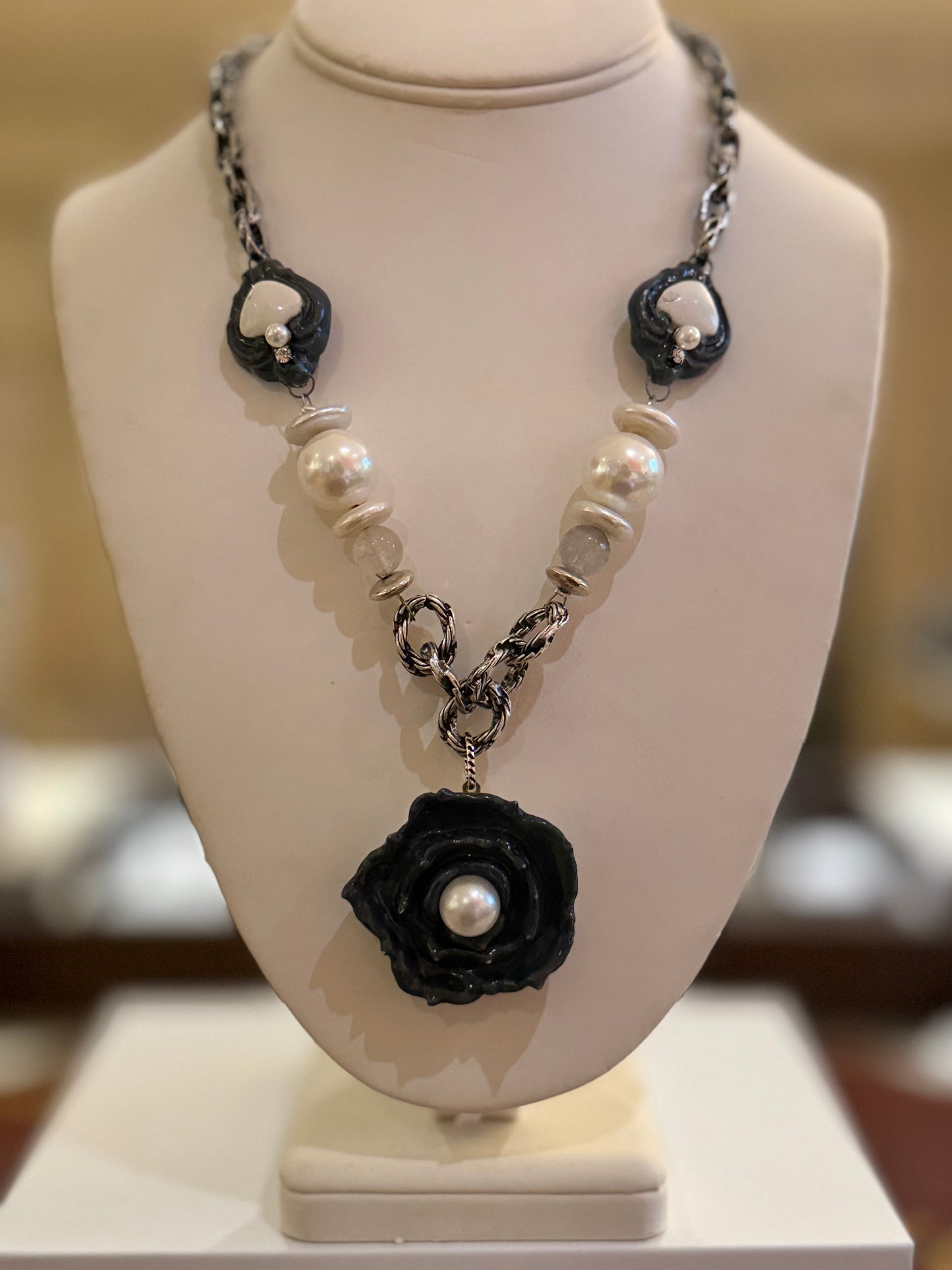 Romantic Rose Porcelain Necklace