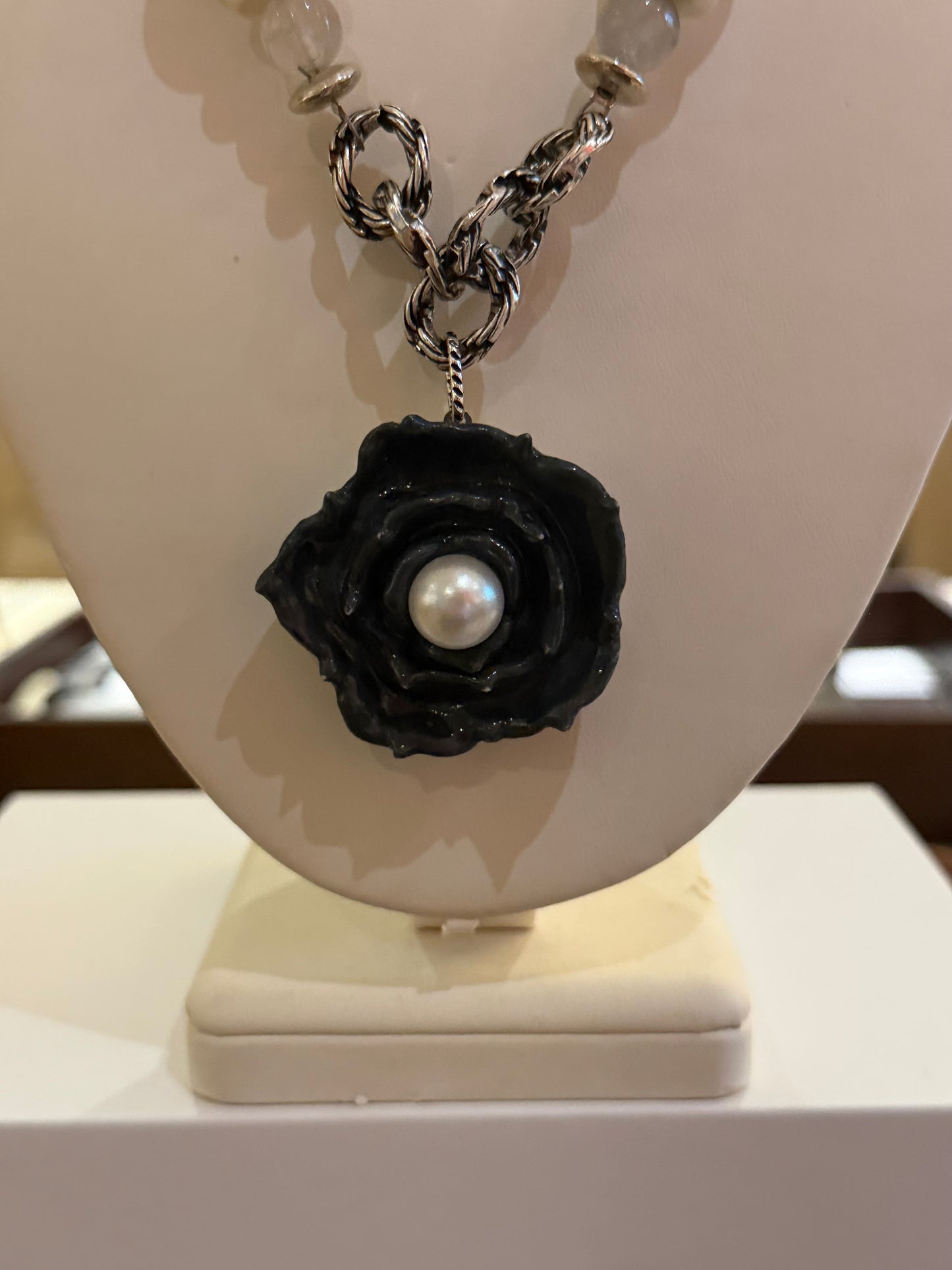 Romantic Rose Porcelain Necklace